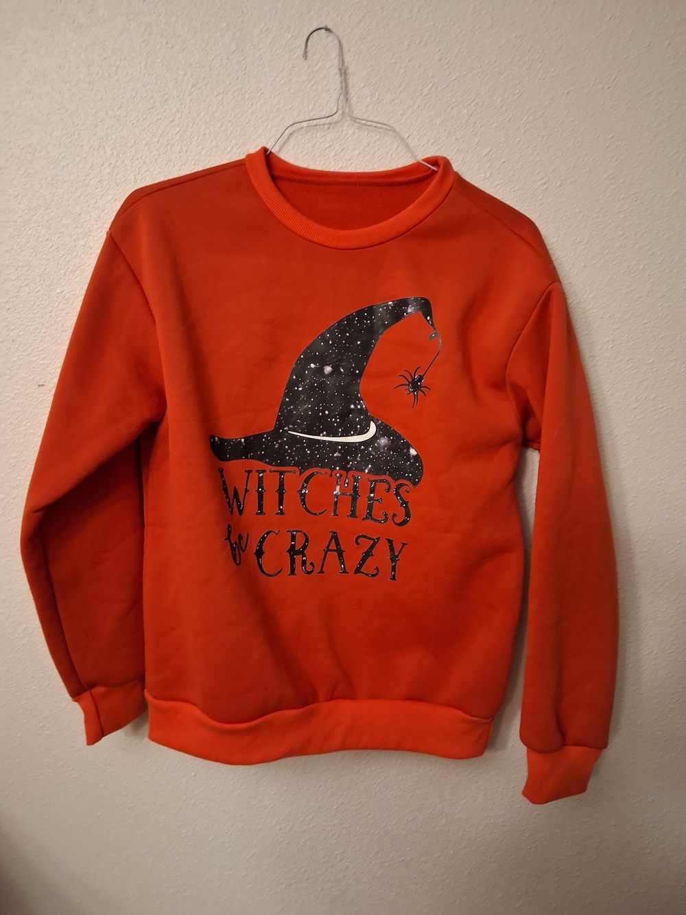 Orange Halloween Graphic Sweatshirt - Witches Be Crazy